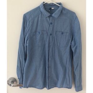 Chambray denim button down shirt Medium H&M